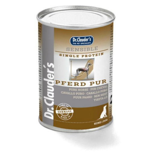 DR. CLAUDER'S SENSIBLE drėgnas maistas suaugusiems alergiškiems šunims su arkliena 400g