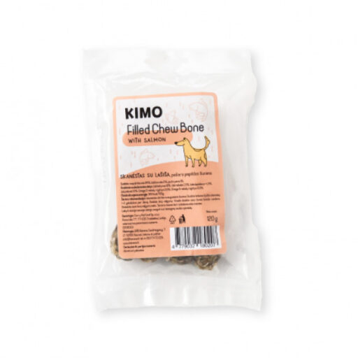 Kimo Filled Chew Bone with Salmon skanėstas – kaulas šunims su lašiša 120g