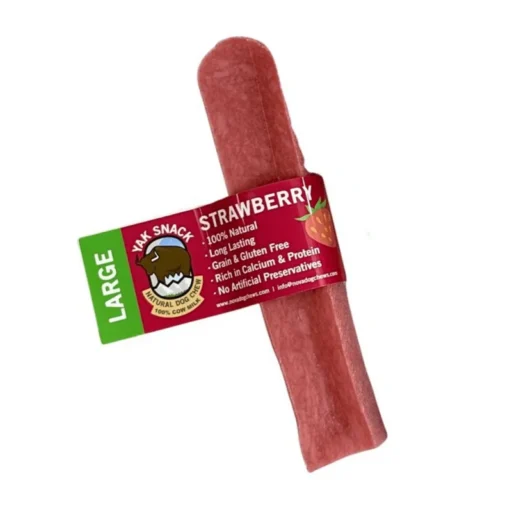 Jako sūris šunims su braškėmis, Yak Snack Strawberry, L dydis