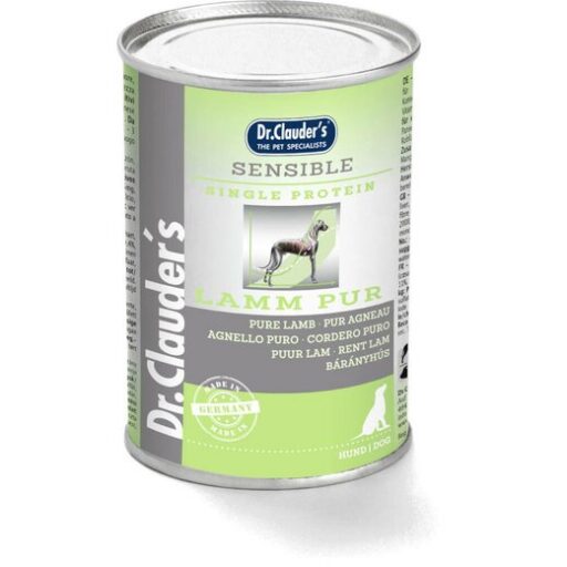 DR. CLAUDER'S SENSIBLE drėgnas maistas suaugusiems alergiškiems šunims su ėriena 400g