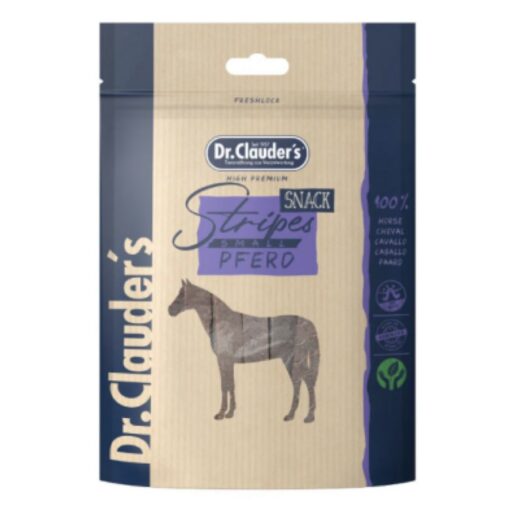DR. CLAUDER'S vytintos arklienos skanėstas juostelėmis šunims ir katėms 80g