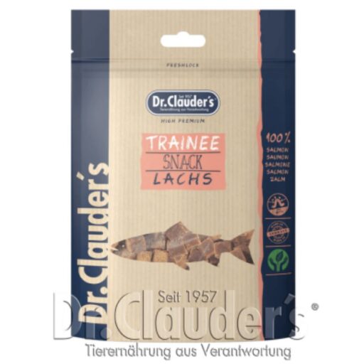 Dr. Clauder’s Trainee Snack, lašišos skanėstai kubeliais šunims ir katėms 80g