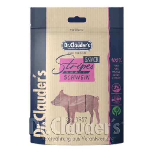 DR. CLAUDER'S vytintos kiaulienos skanėstas juostelėmis šunims ir katėms 80g