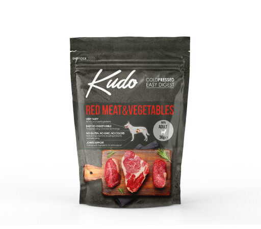 Kudo Red Meat&Vegetables Mini Adult sausas pašaras suaugusiems šunims 3 kg