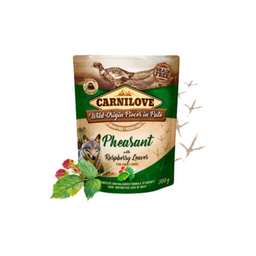 Carnilove konservuotas pašaras šunims Pate Pheasant with Raspberry Leaves 300 g