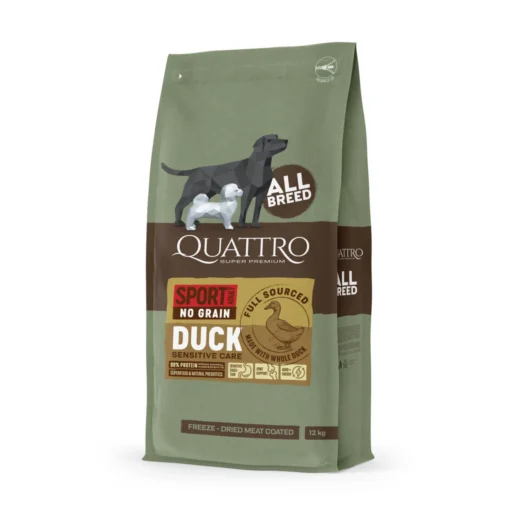 Quattro All Breed Sport Duck begrūdis sausas maistas šunims
