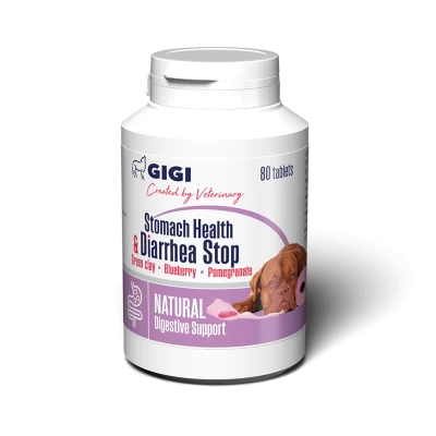 GIGI Stomach Support and Diarrhea Stop FOR LARGE DOGS Papildas didelių veislių šunims nuo viduriavimo 30 tab.