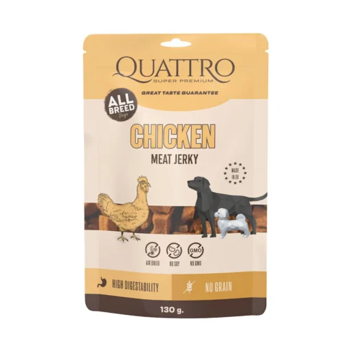 Quattro Meat Jerkys Chicken skanėstai šunims 130g;
