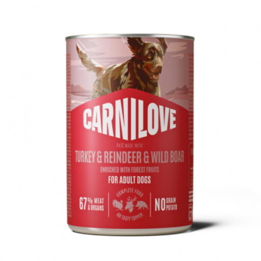CARNILOVE Paté Made with Turkey & Reindeer & Wild Boar konservuotas pašaras šunims 400g