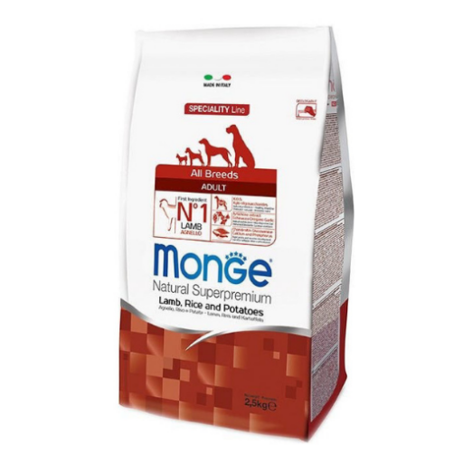 Monge adult sausas pašaras (ėriena, ryžiai, bulvės)