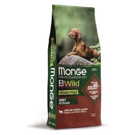 Monge Dry Dog BWILD Grain Free - All Breeds Adult Lamb Potatoes Peas 12kg