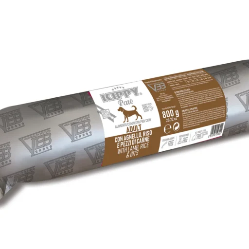 Kippy Lamb and rice (su ėriena, ryžiais) dešra šunims 800g
