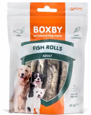 Skanėstai šunims Fish Rolls žuvies lazdelės 60g
