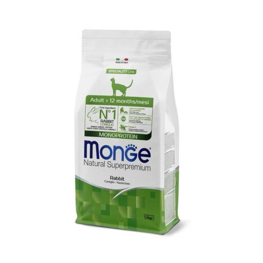 Monge Monoprotein Rabbit super premium pašaras katėms su triušiena 1,5kg