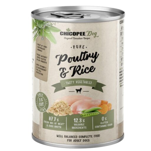 Chicopee Dog Paukštiena Ir Ryžiai 400g