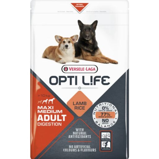 Opti Life Medium/Maxi Adult Digestion su ėriena ir ryžiais