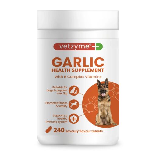Vetzyme "Garlic" -Papildas šunims Su česnaku (240tabl.)