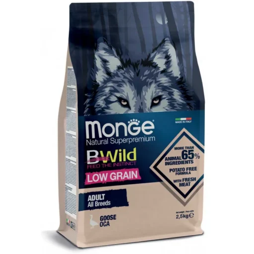Monge BWild adult sausas pašaras (žąsiena)