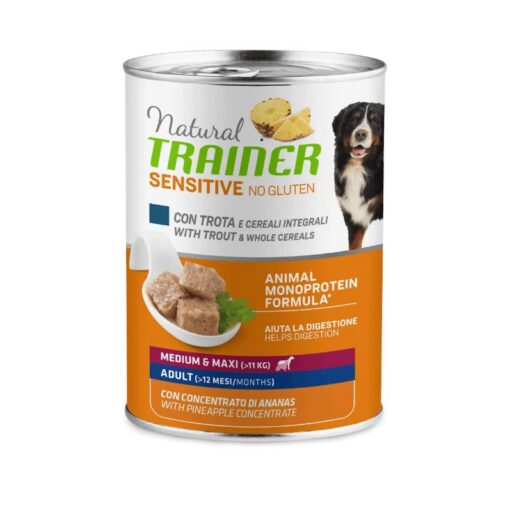 Natural Trainer Sensitive No Gluten M/M Trout konservas su upėtakiu 400g