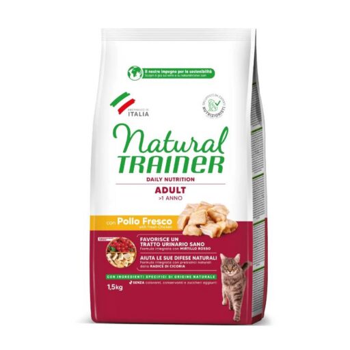 NATURAL TRAINER CAT ADULT CHICKEN su vištiena