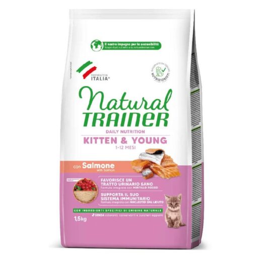 NATURAL TRAINER Cat Kitten Salmon kačiukams su lašiša