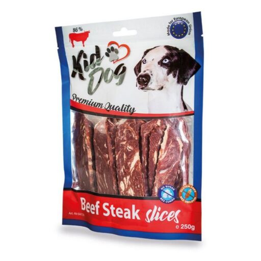 KIDDOG Slices plačios jautienos juostelės 250g
