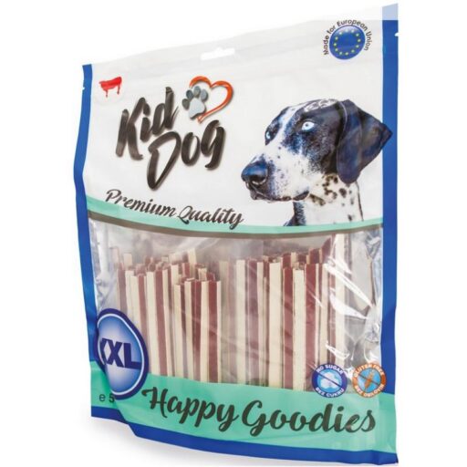 KIDDOG Sandwich jautienos ir menkės juostelės 500g