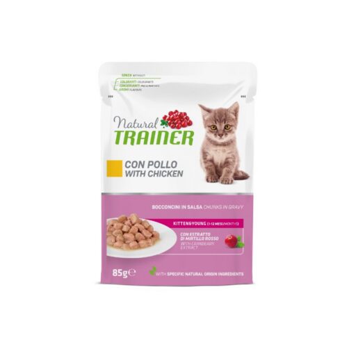 Natural Trainer Cat Kitten Chicken konservai kačiukams 12x85g