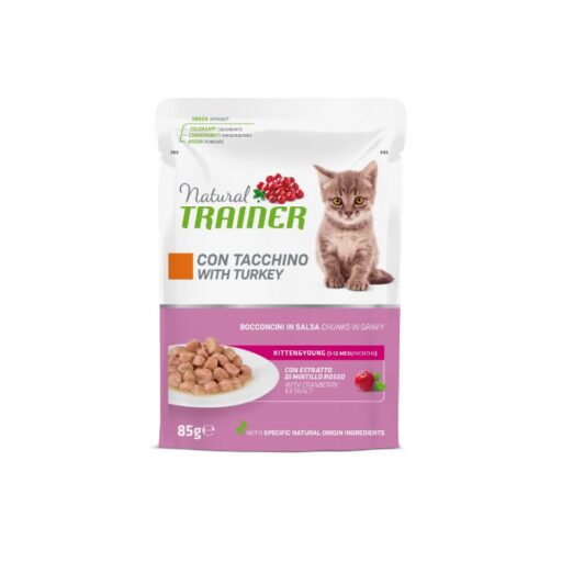 Natural Trainer Cat Kitten Turkey konservai kačiukams 12x85g