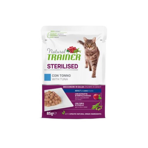 Natural Trainer Cat Sterilised Tuna konservai katėms su tunu 12x85g