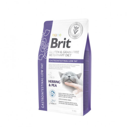 Brit GF Veterinary Diets Cat Gastrointestinal-Low fat sausas pašaras katėms 2kg