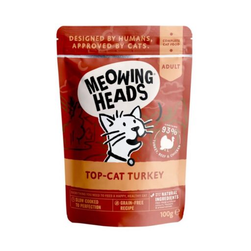 MEOWING HEADS Top Cat Turkey (kalakutiena/jautiena/vištiena) 10x100g