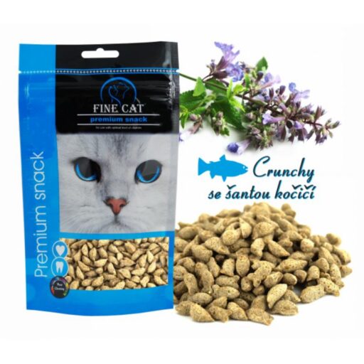 FINE CAT skanėstai katėms su žuvimi ir katžole 80g