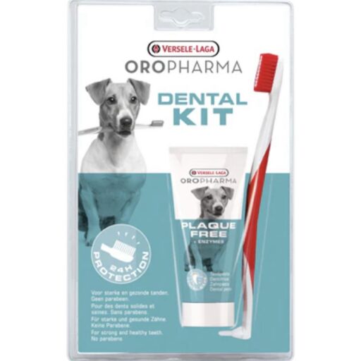 DENTAL KIT rinkinys dantų priežiūrai šunims – dantų šepetėlis ir pasta 70ml