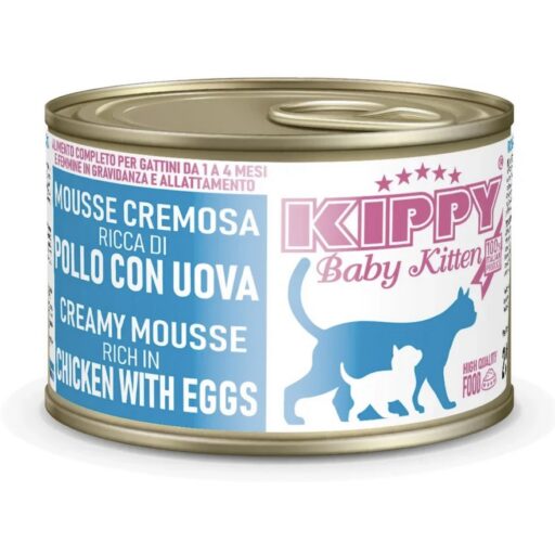 Kippy Creamy Mousse Baby 200g vištienos konservai kačiukams (1-4 mėn.), katingoms ir žindančioms katėms