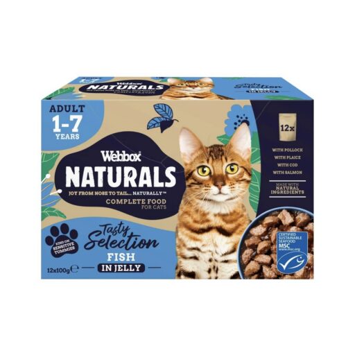 WBX Natural Cat fish (su žuvim) in jelly selection - N12 x 100g