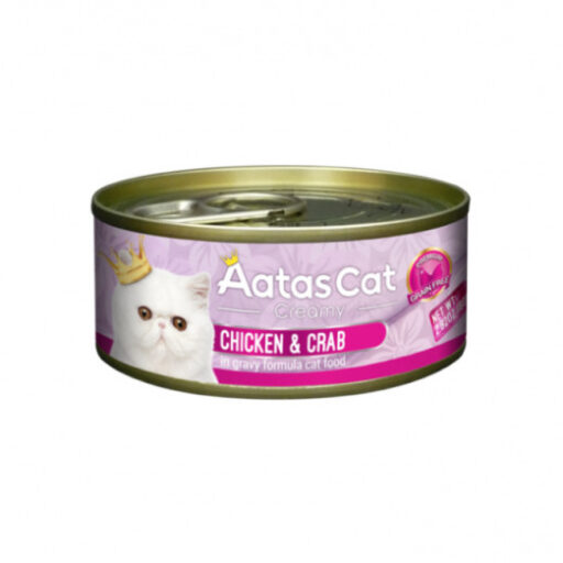 Aatas Cat Creamy konservuotas pašaras katėms Chicken&Crab 80 g