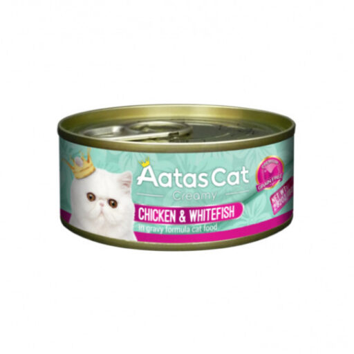 Aatas Cat Creamy konservuotas pašaras katėms Chicken&Whitefish 80g
