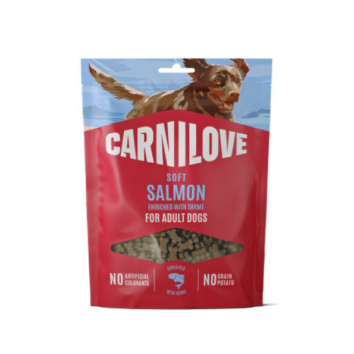 CARNILOVE Soft Snack Salmon enriched with Thyme Small Bite skanėstai šunims 200 g