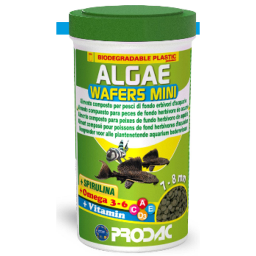 PRODAC ALGAE WAFERS MINI augalinės plokštelės žuvims 7-8mm 100ml 50g