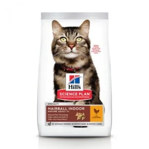 Hill’s Science Plan Hairball & Indoor Feline Senior with Chicken 1,5kg (Su vištiena ir kalakutiena)