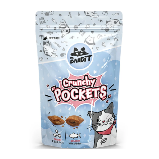 Mr. Bandit Crunchy Pockets skanėstai katėms su lašiša, 40 g