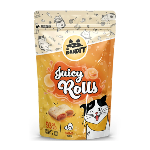 Mr. Bandit Juicy Rolls skanėstai katėms su kiaušiniu, 40 g