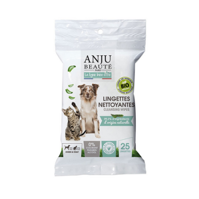 ANJU BEAUTE BIO, valomosios servetėlės šunims ir katėms 25vnt