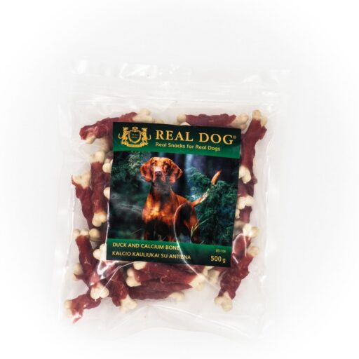Real Dog SNACKS Kalcio kauliukai su antiena 500g