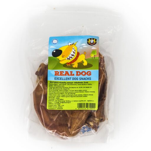 Real Dog kiaulės ausys vidutinės 3vnt.