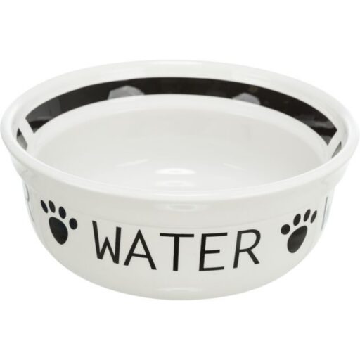 TRIXIE „Water"dubenėlis, keramika, 0.6 l/15 cm, baltas/juodas