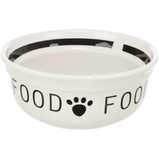 TRIXIE „Food" dubenėlis, keramika, 0.25 l/13 cm, baltas/juodas