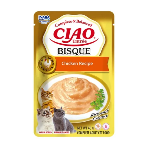 CIAO Entree Bisque konservai katėms su vištiena,40g 12vnt/24vnt