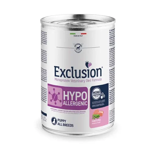 Exclusion diet hypo konservai šuniukams, su kiauliena ir žirniais
